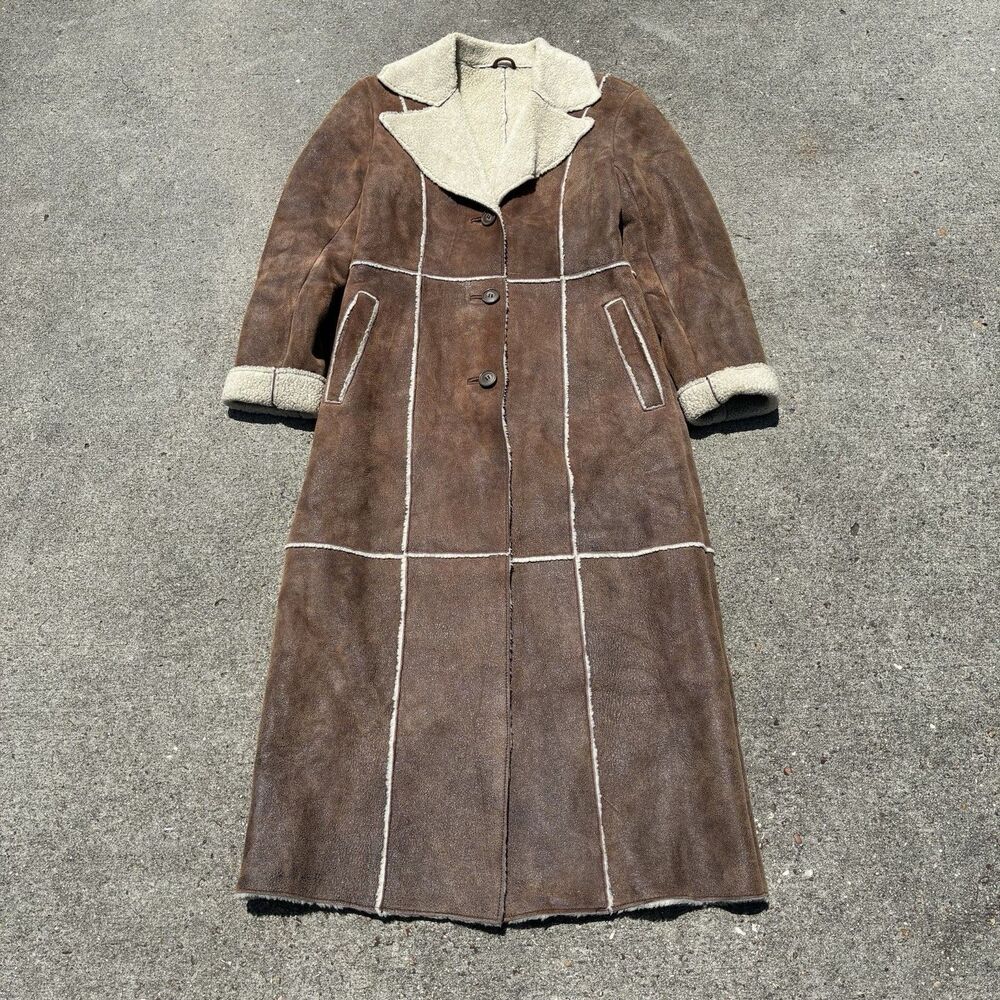 Wilson’s Leather Maxima Penny Lane Vintage Faux Shearling Long Coat Size XS